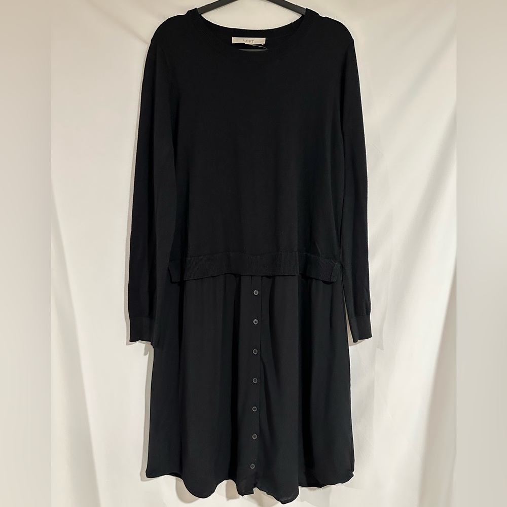 NWT LOFT Mixed Media Sweater Dress